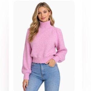 Zara Light Pink Turtleneck Sweater Sz M